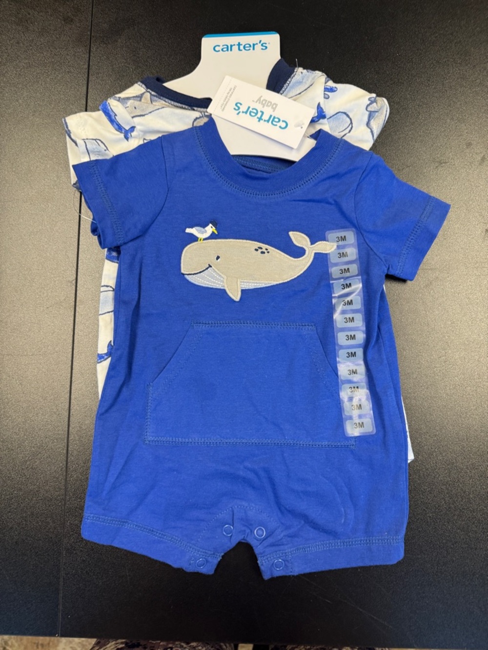 Carter's Blue‎ Whale Short-Sleeve One-Piece Bodysuit